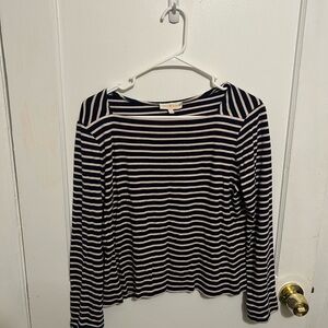 Women's Black and White Striped Top